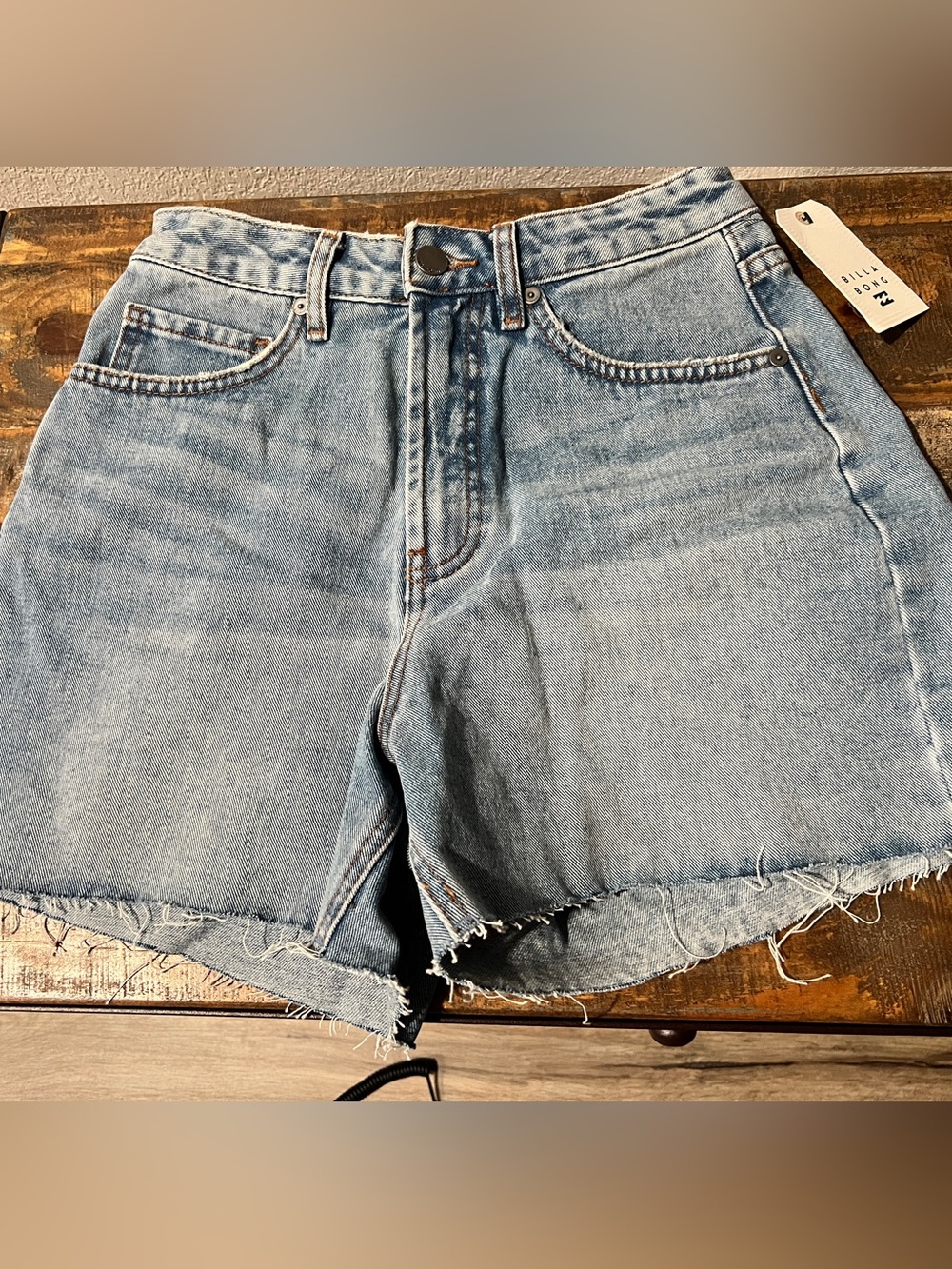 Billabong Light Wash Denim High-Rise Shorts